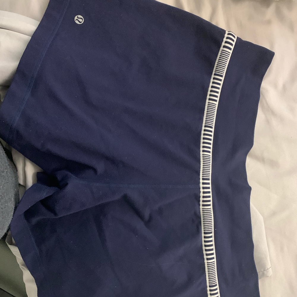 Lululemon navy shorts with white details